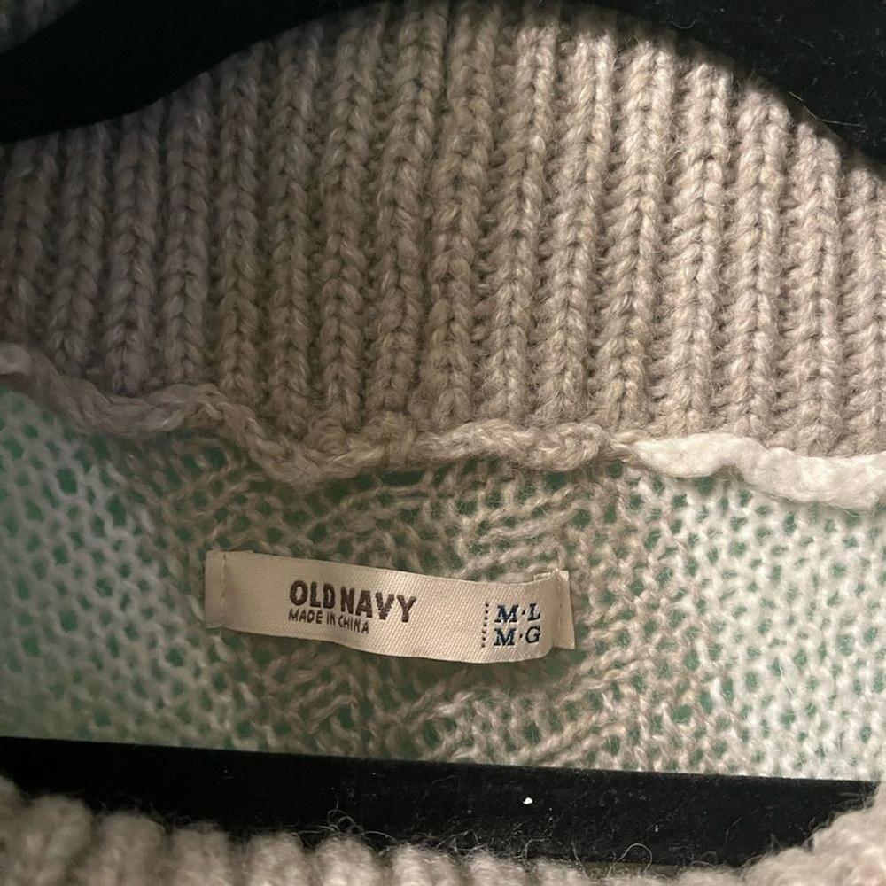 Old Navy Wool Blend Striped Cowl Neck Sweater Poncho size M/L | Cozy Knit - Picture 14 of 16